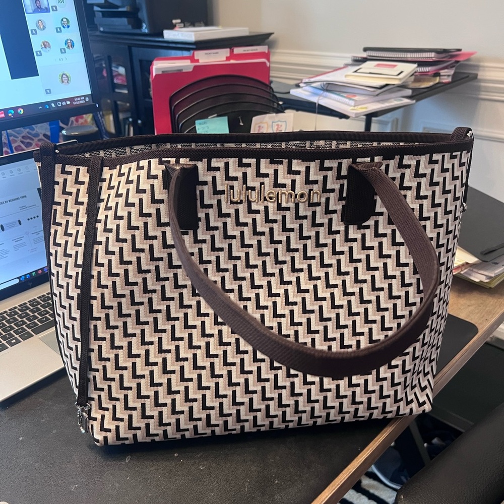 lululemon athletica Black, Brown and Cream Tote Bag